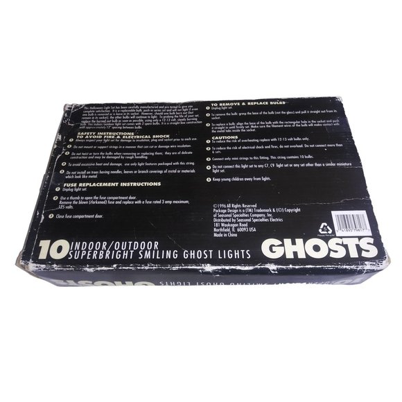 VTG Pumpkin Hollow Smiling Ghosts Indoor/Outdoor 10 Piece String Light Set 1996 - Picture 2 of 4